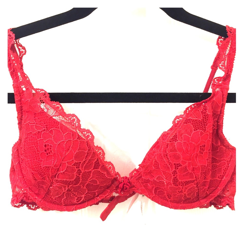 Victoria secret red lace bra